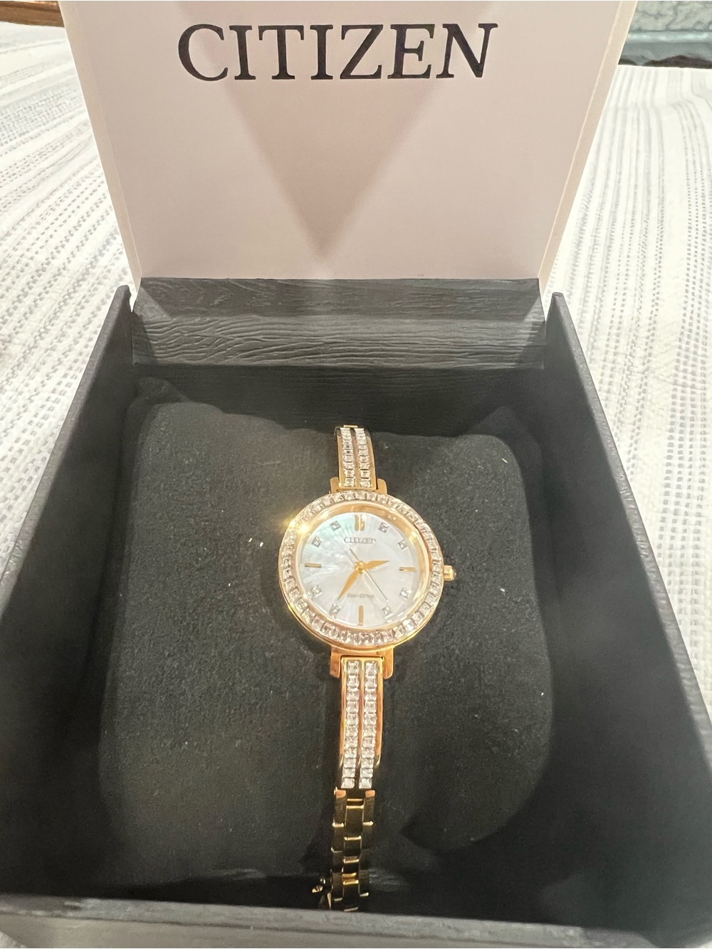 Citizen Gold-Tone Women's Watch with Mother-of-Pearl Dial and Crystal Accents - Picture 2 of 2